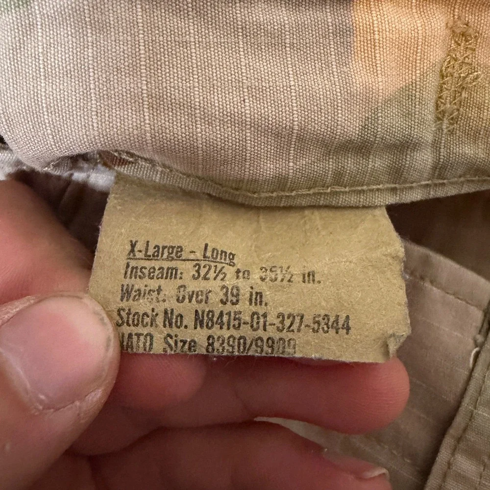 Military Desert Camouflage Combat Trousers XL Long Ripstop Cargo Pants Tan Brown